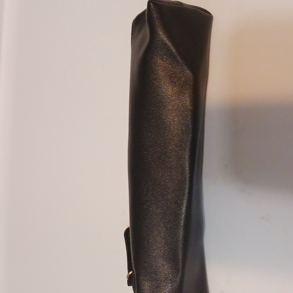 PU LeatherSmall Slim Cosmetic Pouch Storage Waterproof Zipper Pouch Black - Picture 3 of 4